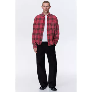 H&M(เอชแอนด์เอ็ม) เสื้อเชิ้ตผ้าฝ้ายทรงสบาย Men Relaxed Fit Cotton shirt 1331340_1