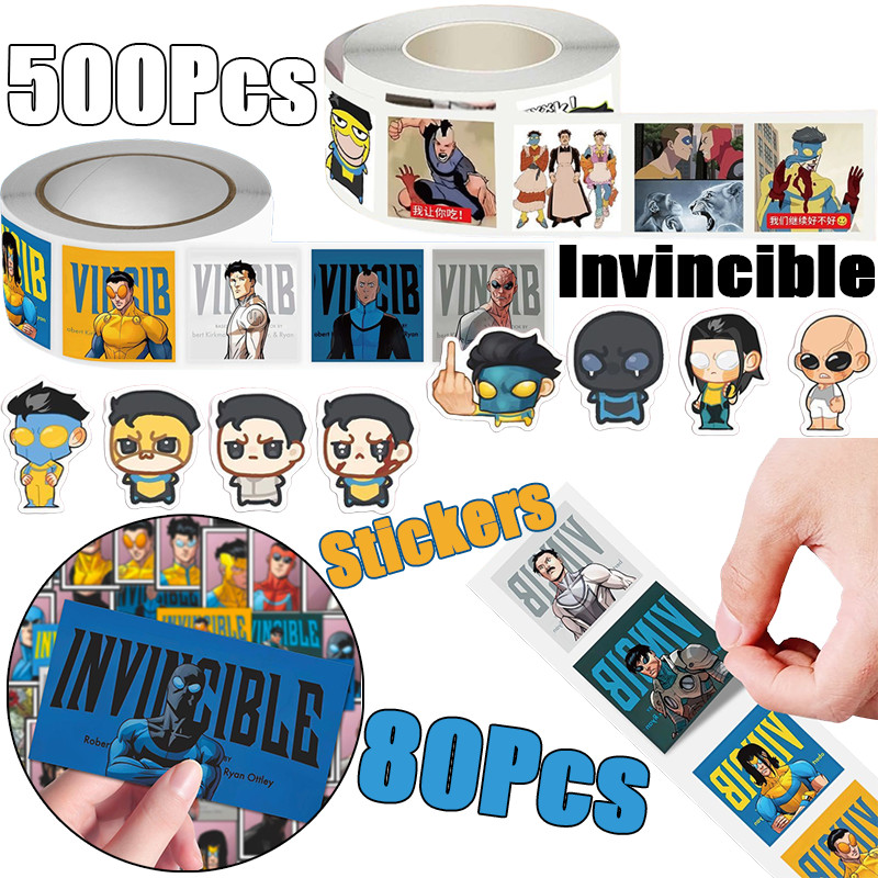 Invincible สติกเกอร์ Mark Greyson Omni Warrior 80/500 ชิ้นสติกเกอร์ภาพการ์ตูนสติกเกอร์กันน้ําคอลเลกชันของเล่นสําหรับของขวัญเด็ก
