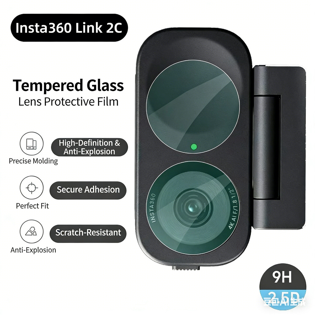 เหมาะสําหรับ Shadow Stone Insta360 Link2C เลนส์ฟิล์มป้องกัน Insta360 Link2C ฟิล์มกระจกนิรภัย