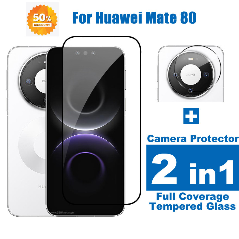 2 in 1 สําหรับ Huawei Mate 80 กระจกนิรภัยสําหรับ Huawei Mate 80 Pro 80 70 60 50 Pro Plus Pro + 70 Ai