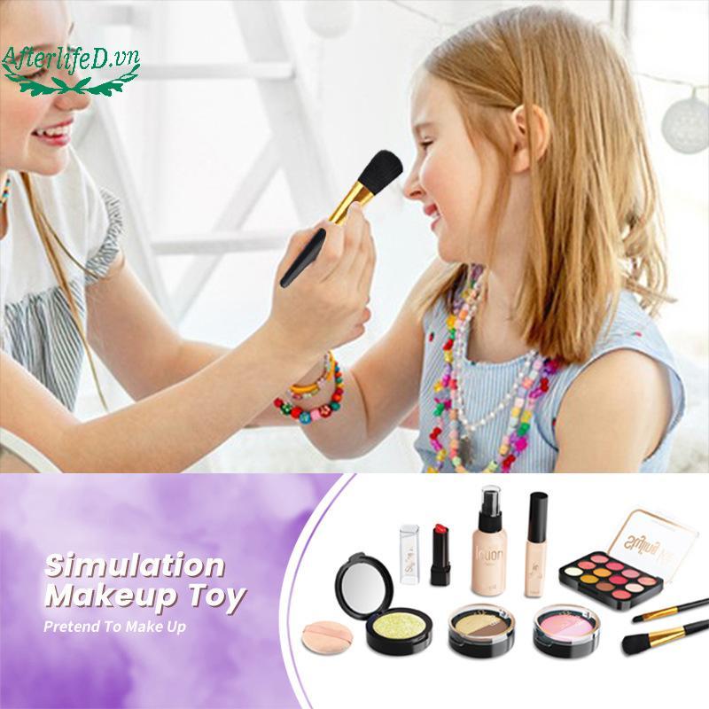 AF 1 ชุดปลอดสารพิษสาวแต่งหน้า Props เด็กแกล้งทําเป็นเล่นจําลองเครื่องสําอางชุดอายแชโดว์ Palette และล