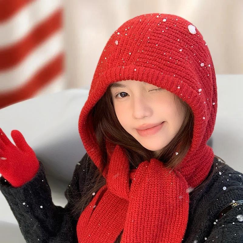 AOCHELOR ถักฤดูหนาว Balaclava ชิ้นเดียวหนาผ้าพันคอฤดูหนาวอุปกรณ์เสริม Hooded หมวกคอป้องกันผ้าพันคอ C