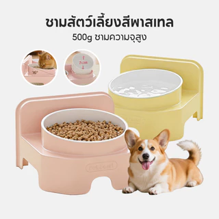 Pet Store ชามอาหารสัตว์กันมด 2 ช่อง ชามอาหารแมว ชามหมา การออกแบบชามคู่ ความจุใหญ่ ถอดล้างง่าย