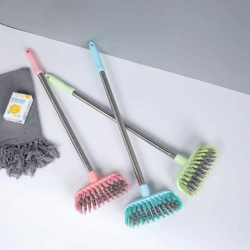 ZB1 HOME ZJ HOME แปรงขัดพื้น ทำความสะอาด ล้างห้องน้ำ ด้ามสแตนเลส 2สี