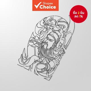 รอยสักปลอมกันน้ํากวนอูที่ดูสมจริง เหมาะสําหรับทั้งผู้ชายและผ…