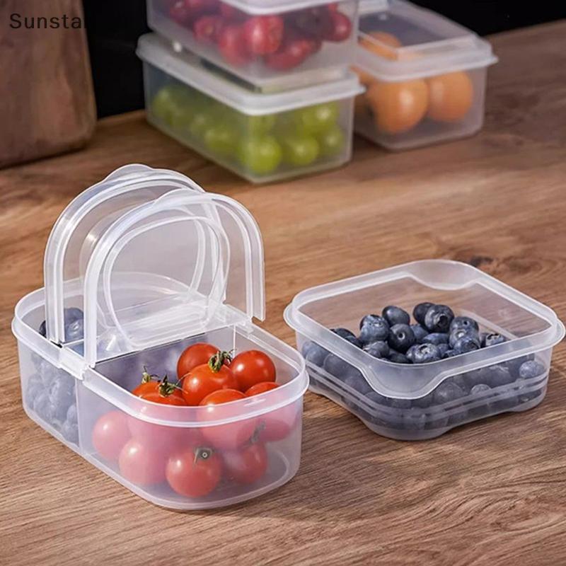 Sunstar ห้องครัวกล่องเครื่องปรุงรสกล่อง Doublepartment พร้อมฝาปิดปิดผนึก Jar ตู้เย็น Organizer กล่องสําหรับอาหารผลไม้ - รูปที่ 2
