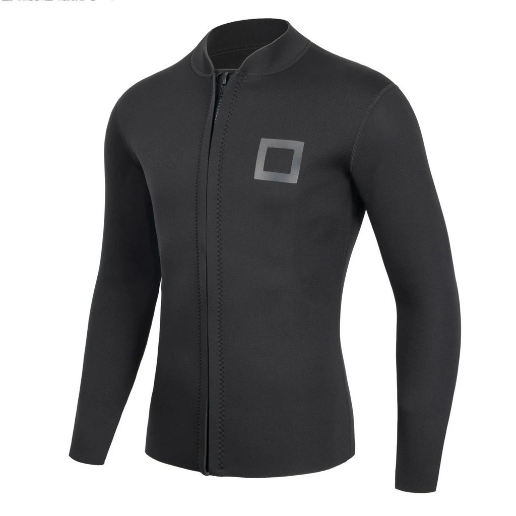 Surf Squared Mens 3mm Wetsuit Jacket Neoprene ซิปด้านหน้าดําน้ําแขนยาวท่อง,ดําน้ําดูปะการังว่ายน้ํา