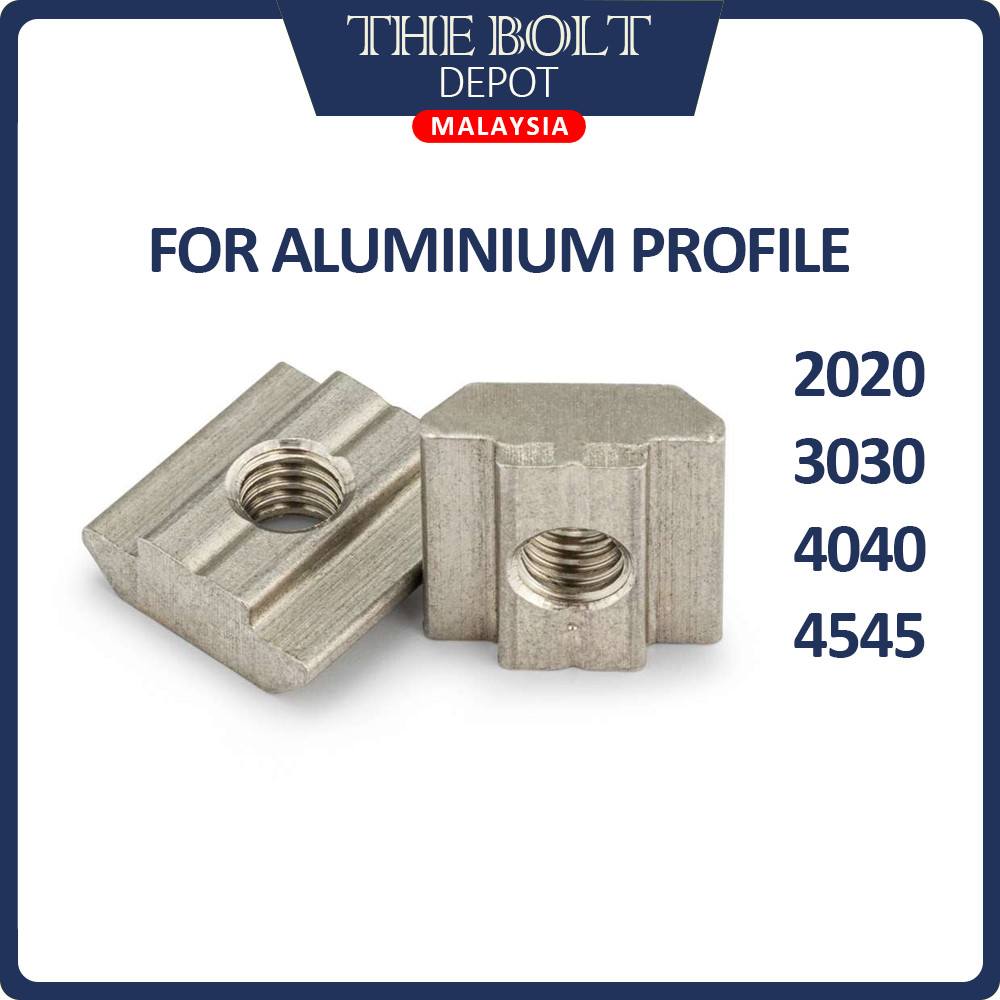 T น็อตเลื่อนยุโรปมาตรฐาน Tee Block Square Nut Profile Nut สําหรับ 2020 3030 4040 Series อุปกรณ์เสริม