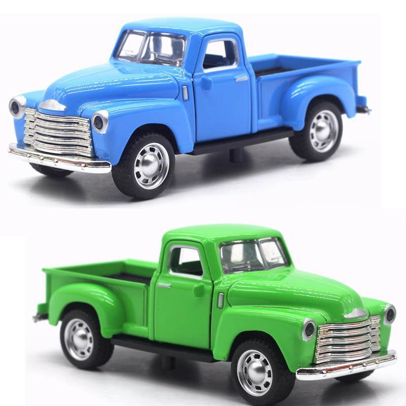 Bbth 1:32 Classic Rustic Vintage Alloy Pickup Truck Vintage Pull-Back Car Model Toys Vary