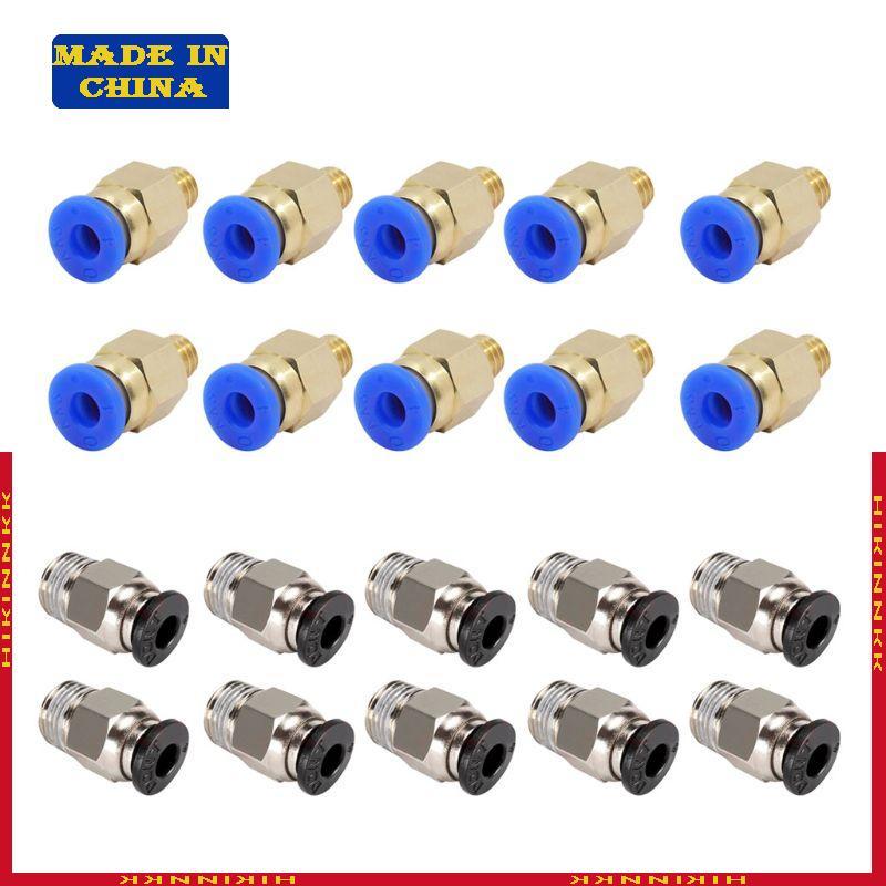HIK 10 ชิ้น PC4-M6 M10 Push to Quick Connect ฟิตติ้ง Air เครื่องมือ Connector เปลี่ยน