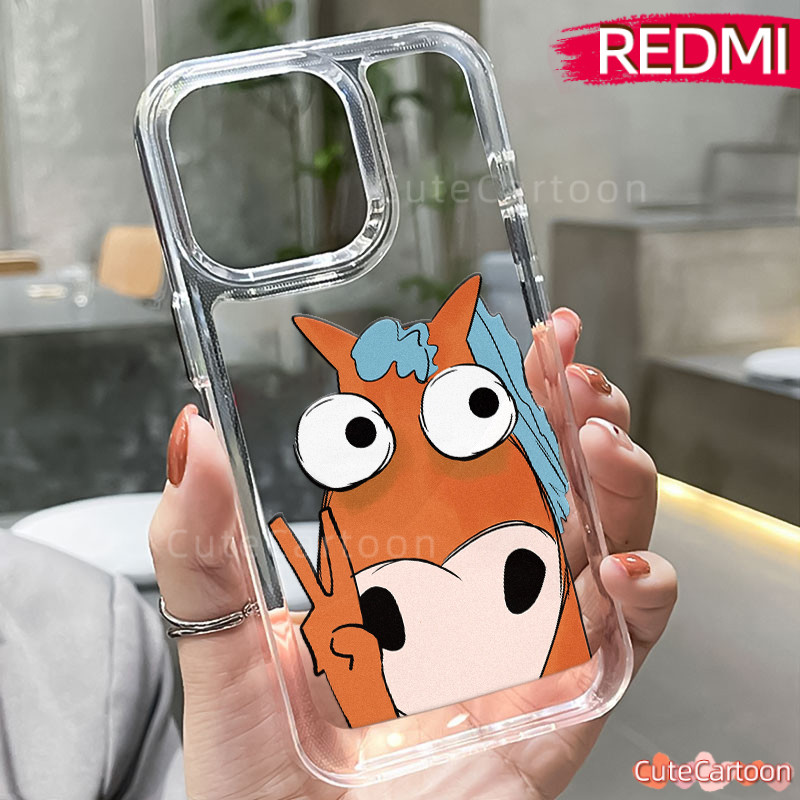 น่ารักแปลกม้า PC กรณี REDMI-Note 14 12 13 14-Pro Redmi-13C 9C 12C A3 10C 11 9 10 PRO Glossy Guys อะค