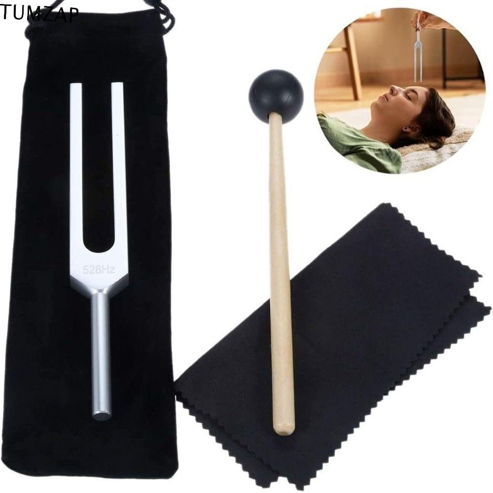 TUMZAP Bio-Acostic Tuning Fork, Ergonomic 528Hz Tuning Fork Set, แบบพกพา Professional พร้อมถุงเก็บเส