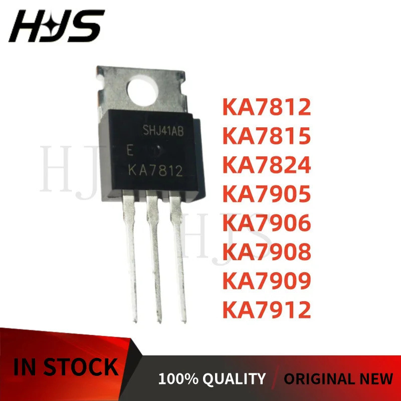 5PCS KA7812 KA7815 KA7824 KA7905 KA7906 KA7908 KA7909 KA7912 TO-220 Field Effect ทรานซิสเตอร์