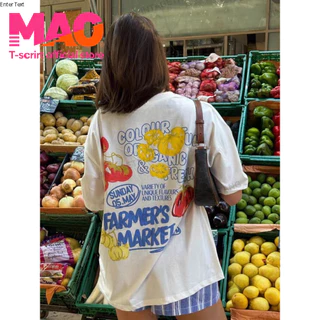 COD✅ (จัดส่งในกรุงเทพฯ) MAO Shop ดีไซน์ Niche วาดด้วยมือ doodle สนุกพิมพ์ผลไม้ Spice Girl เสื้อยืดแขนสั้นผู้หญิง