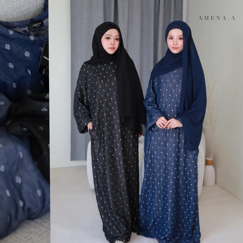 Abaya Blossom (ชุด+ฮิญาบ) ชุดอาบาย่าทรงคลาสสิคปักทั้งชุด มาพร้อมผ้าคลุมปักคริสตัล คอลเลคชั่นรายอ2026