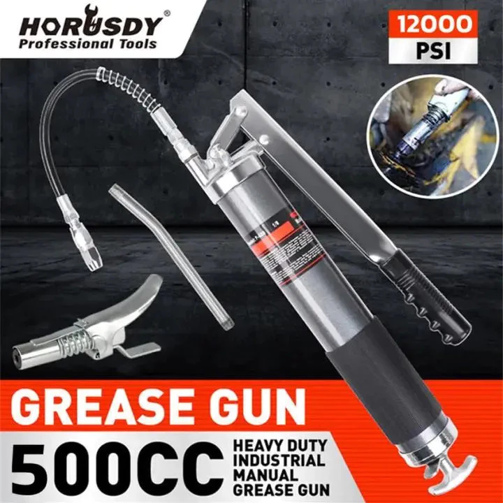 กระบอกอัดจารบี ปืนอัดจารบี 600 CC 12000 psi แบบใส (2 ลูกสูบคู่) สายอ่อน + สายแข็ง ,เครื่องมืออัดจารบี รุ่นงานหนัก