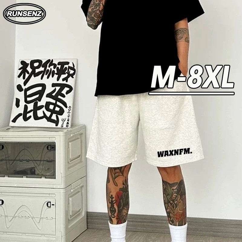 Letter Sweatpants สำหรับผู้ชาย ไซส์ M-8XL ทรงหลวม สไตล์อินเทรนด์ เหมาะกับฤดูร้อน