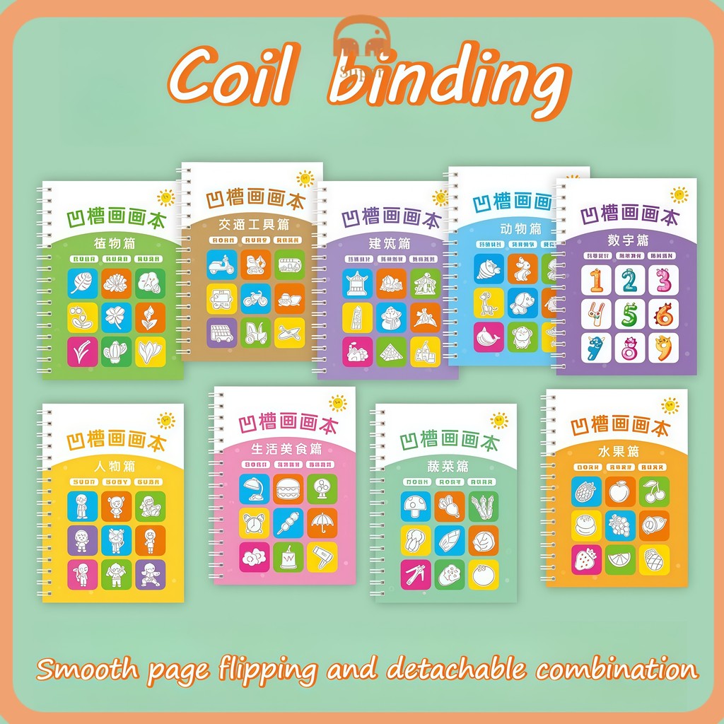 Buku lukisanKids Drawing Book Groove Painting Book Drawing Practice Enlightenment Copybook Tracing B