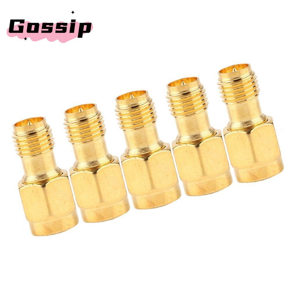 GOSSIP 5PCS SMA Connector, Gold Low Loss SMA ชาย SMA หญิง Coaxial Connector, ทนทานชุดอะแดปเตอร์ Coax