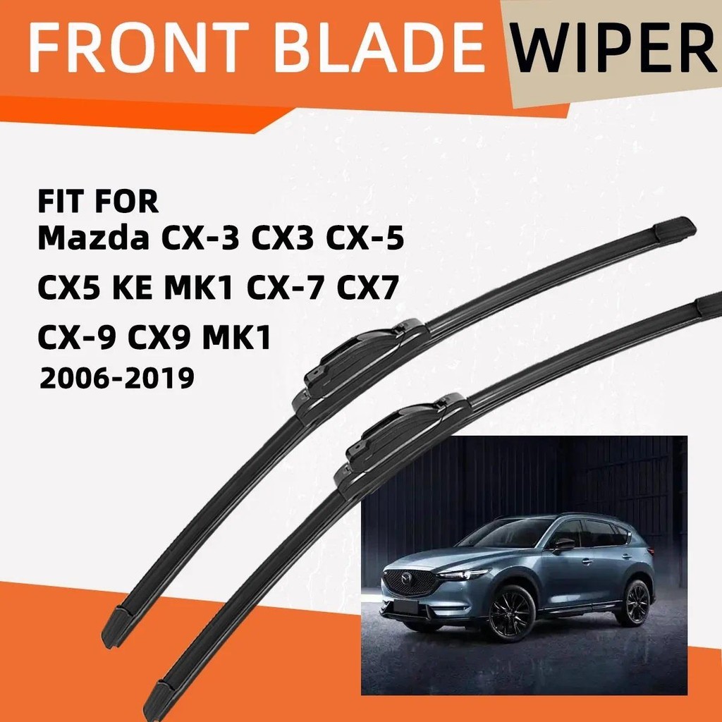 ยางคู่รถ Wiper สําหรับ Mazda CX-3 CX3 CX-5 CX5 KE MK1 CX-7 CX7 CX-9 CX9 MK1 ด้านหน้าใบมีดแปรง Access