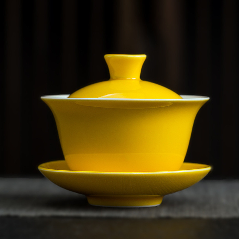 Rock Tea Gaiwan Tea Cup Large Medium Small White Porcelain Sancai Tea Bowl Single Sancai Tea Bowl Pl