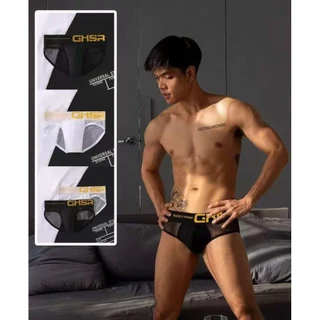 New ผ้าสบายเซ็กซี่ชุดชั้นในผู้ชาย bikini ผ้าตาข่าย กางเกงตัวอักษรUนูน ผู้ชายบิกินี่Mens ชุดชั้นในInnerwearภายใต้สวมใส่