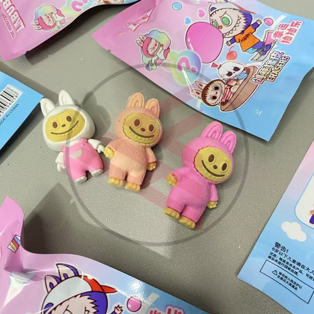 HYPE N FANCY 1 กล่อง CONTAINS 32 ชิ้น MYSTERY BAG LABUBU ER-1692 CUTE ERASER SOUVERNIR UNIQUE COLORF