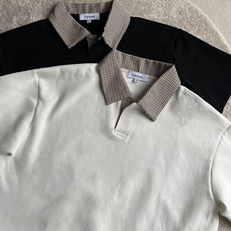 PannoFluxus เสื้อโปโลผู้ชายแขนสั้นสไตล์ญี่ปุ่น คุณภาพพรีเมียม เหมาะสำหรับทุกโอกาส