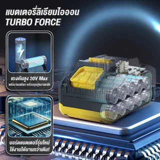 DELTON แบตเตอรี่ลิเธียมไอออน 20V รุ่น TURBO FORCE พลังแรงขึ้น X3 ใช้ร่วมกับ PowerShare กลุ่ม UltraFlex และ TURBO FORCE