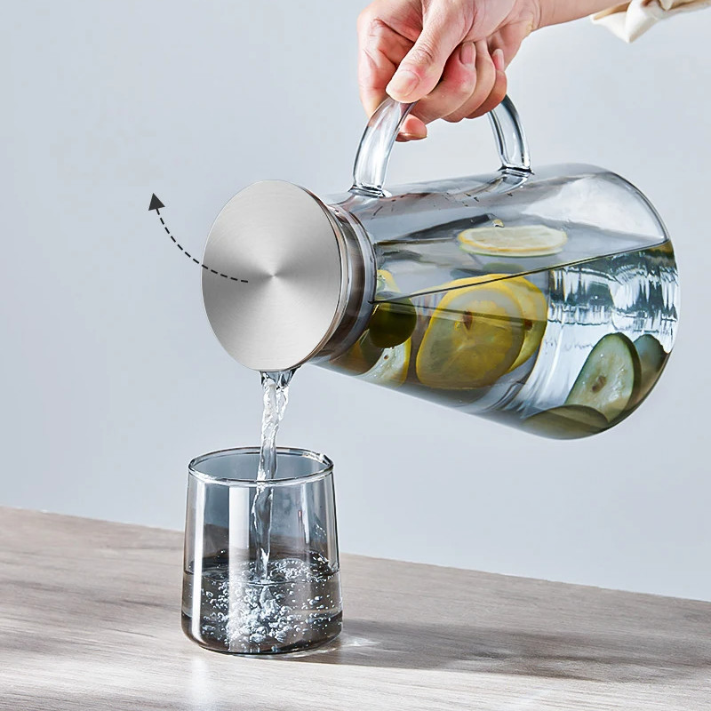 UR TECH เหยือกน้ําแก้วทนความร้อน 1.8L พร้อม 2 ถ้วย - GX18