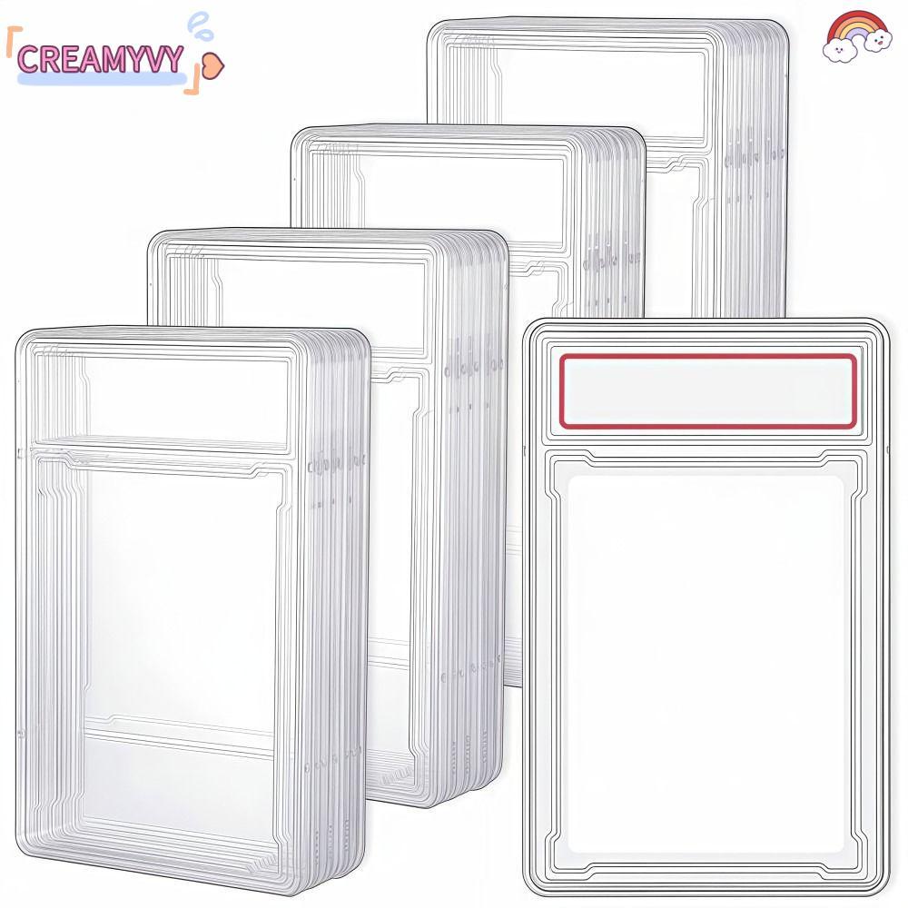 กล่องการ์ดสะสม CREAMYVY 35PT, การ์ดเกรด PSA ที่ถอดออกได้ที่ทนทาน, ป้องกันรังสียูวีโปร่งใสคุณภาพสูงทนทาน Trading Card กล่องป้องกันจอแสดงผลจัดเก็บ
