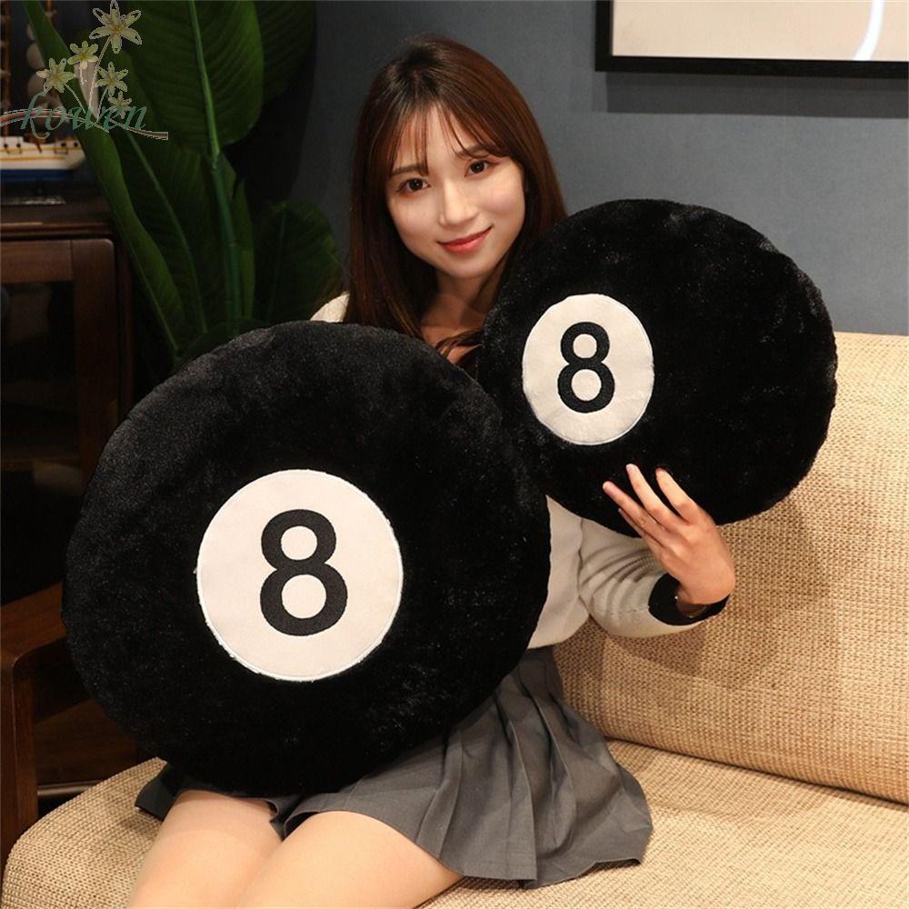 KOWEN บิลเลียด 8 Ball ของเล่นตุ๊กตาของขวัญสร้างสรรค์กีฬาในร่มแปดลูกเบอร์ 8 Ball โซฟาตกแต่งตุ๊กตาของเ