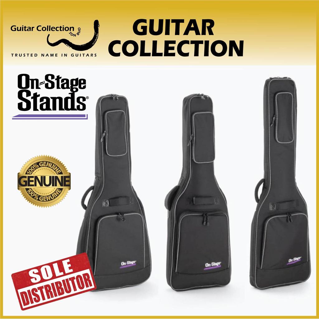 On Stage Deluxe Acoustic / Electric / Bass Guitar Gig Bag เบาะ 12mm (GBA4770 / GBB4770 / GBE4770)