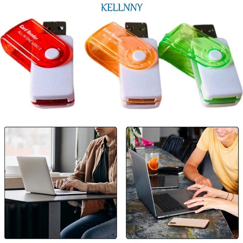 Kellnny 4 Slot Card Reader Memory Stick Adapter USB to TF MS Card Reader สําหรับกล้องโทรศัพท์แล็ปท็อ