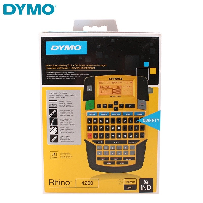 DYMO Rhino 4200 เครื่องทําฉลากอุตสาหกรรมไนลอนยืดหยุ่นเทปฉลากไวนิล 45013 45023 45024 18443 18444 1848