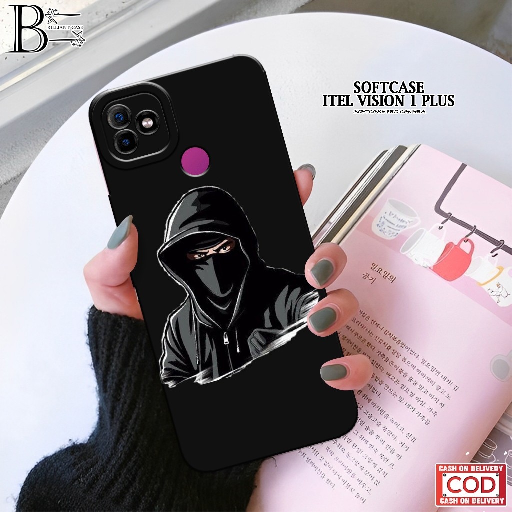 HP เคส ITEL Vision 1 Plus ล่าสุด - เคสแฟชั่นสีดํา - เคส ITEL Vision 1 Plus - ซิลิโคนกล้อง Pro - ล่าส