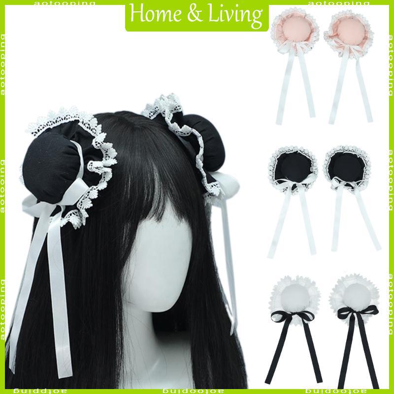 AOTOО ผมคอสเพลย์ Bun สไตล์ดานซ์ สำหรับการแสดงเต้นรำและคอสเพลย์