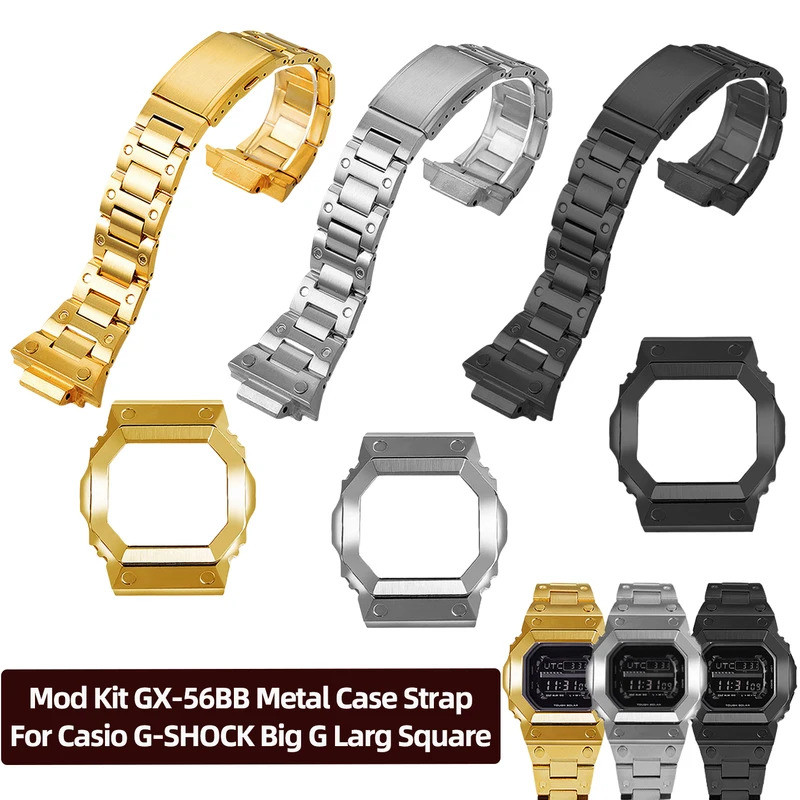 Mod Kit GX-56BB โลหะสําหรับ Casio G-SHOCK Big G Larg Square GX-56 GX56BB GXW-56 Series ชุดสแตนเลสเคร