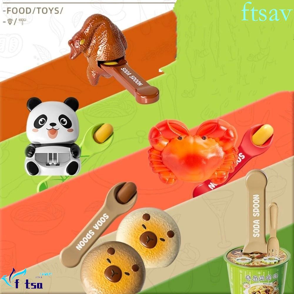 SWIFTSAVER Ramen Feeding Toy, French Fries Panda Food Feeding Toys, Desktop Ornament Bread Crab Kitc