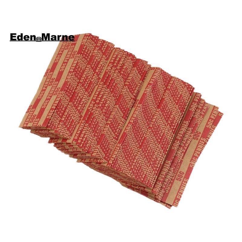 [Eden_Marner]100 ชิ้น Penny Coin Wrappers Penny Sleeves Flat Paper Penny Rolls Wrappers