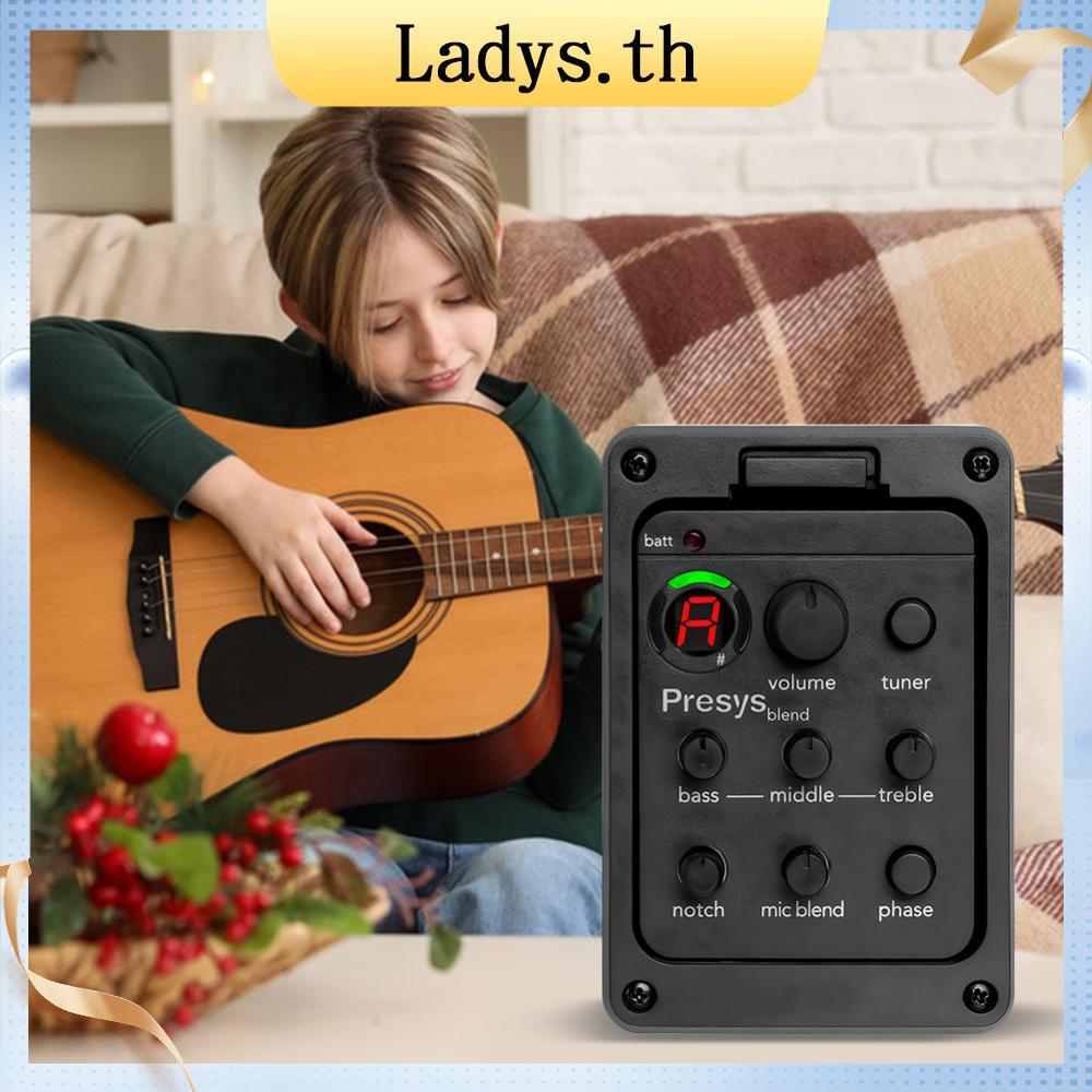 301 ปิ๊กอัพกีต้าร์พร้อมจูนเนอร์ Presys Guitar Preamp EQ Equalizers Piezo Pickup