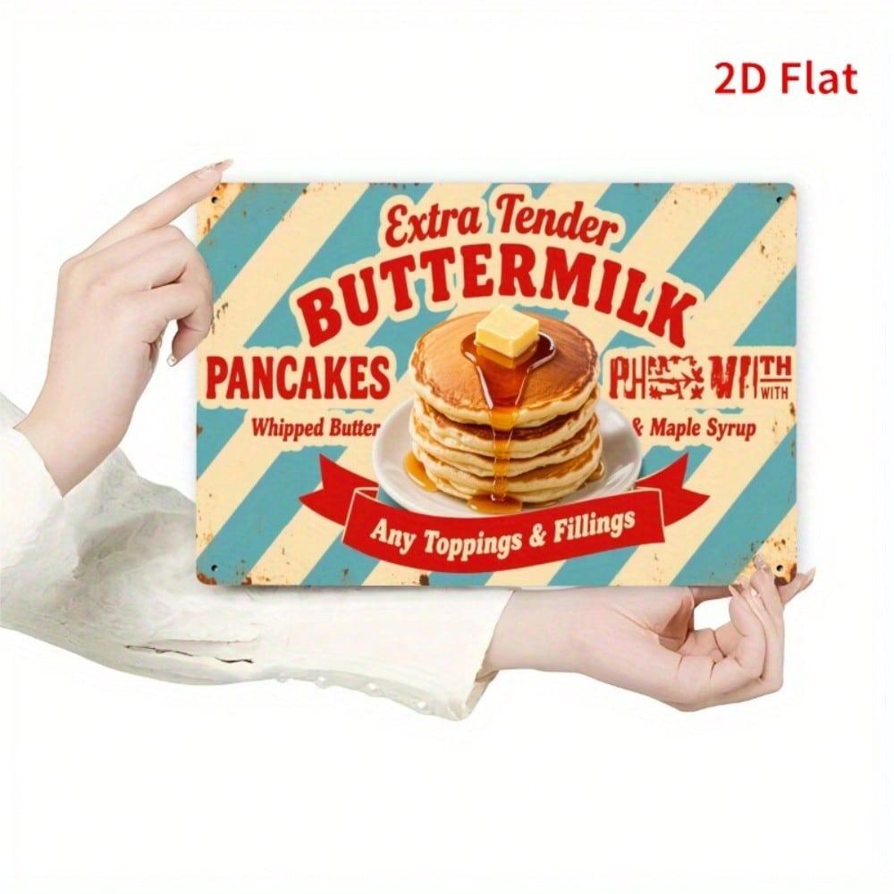 CIFbuy Vintage Retro Diner Wall Art Sign Pancakes Butter Maple Syrup Kitchen Decor Home