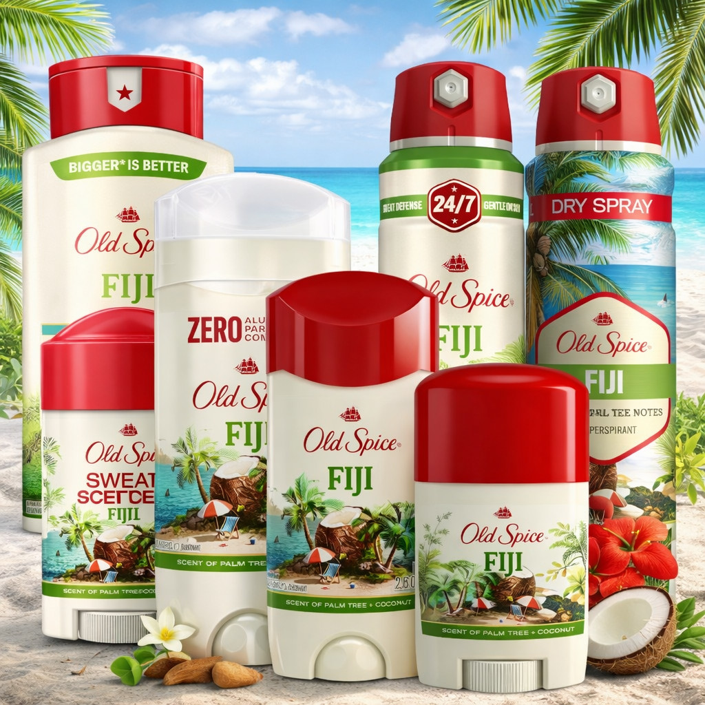 Old Spice Fiji with Palm Tree Scent โรลออน กลิ่น Antiperspirant & Deodorant & BodyWash