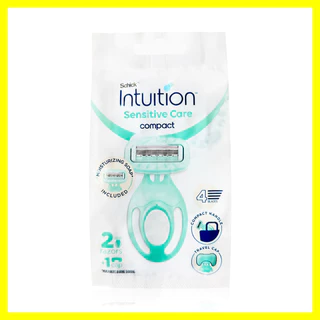 Schick Intuition Sensitive Compact 40g ชิค มีดโกน 2 ชิ้นและ Travel Cap.