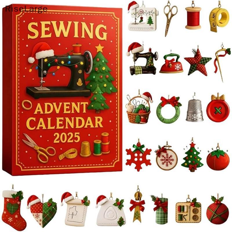 [RiseLarge] Sewing Advent Calendar 2025, กล่องเซอร์ไพรส์นับถอยหลังคริสต์มาส 24 วัน, อะครีลิค 2D ตกแต