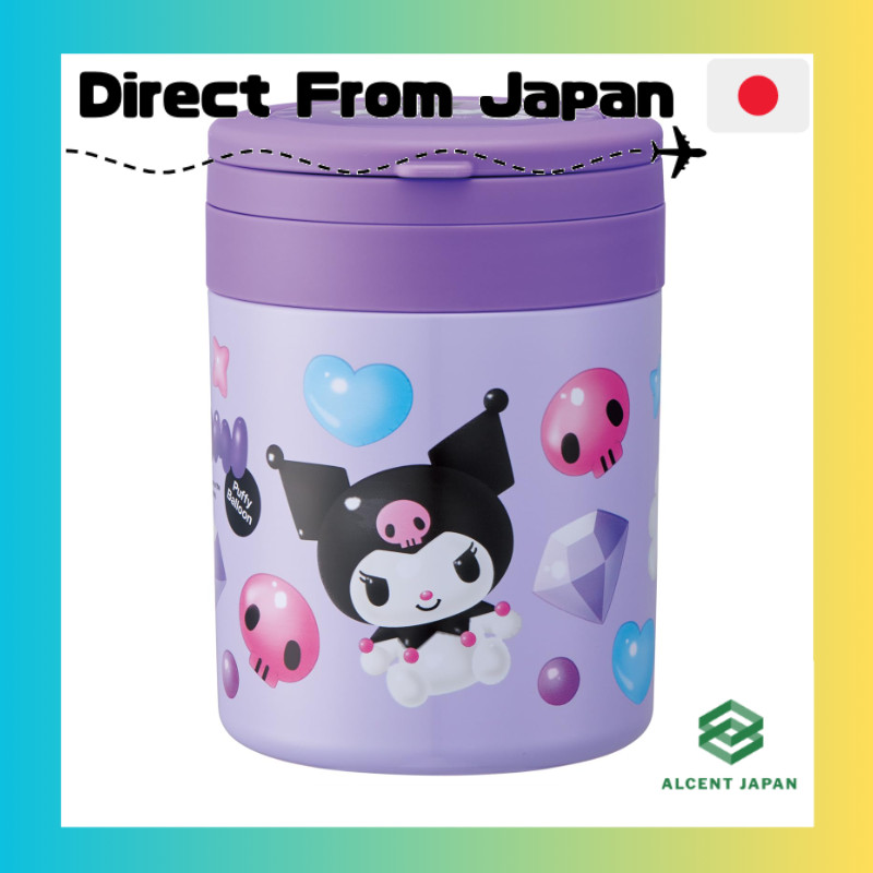 Skater Insulated Soup Jar, 500 ml, with Folding Handle — Sanrio Kuromi Puffed Balloon LJFO5-A