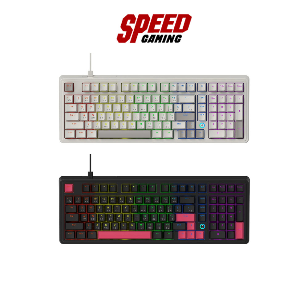 AJAZZ AK980 Wired Mechanical Red Switch (Retro / Black) | Keyboard (คีย์บอร์ด) | By Speed Gaming