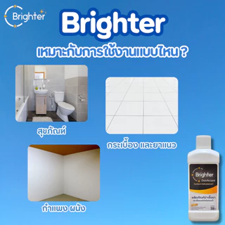 BRIGHTER น้ำยาขจัด เชื้อรา (แถมถุงมือ+ฟองน้ำ) ห้องน้ำ กำแพง ผนัง กระเบื้อง ยาแนว ฝ้า น้ำยา กำจัด