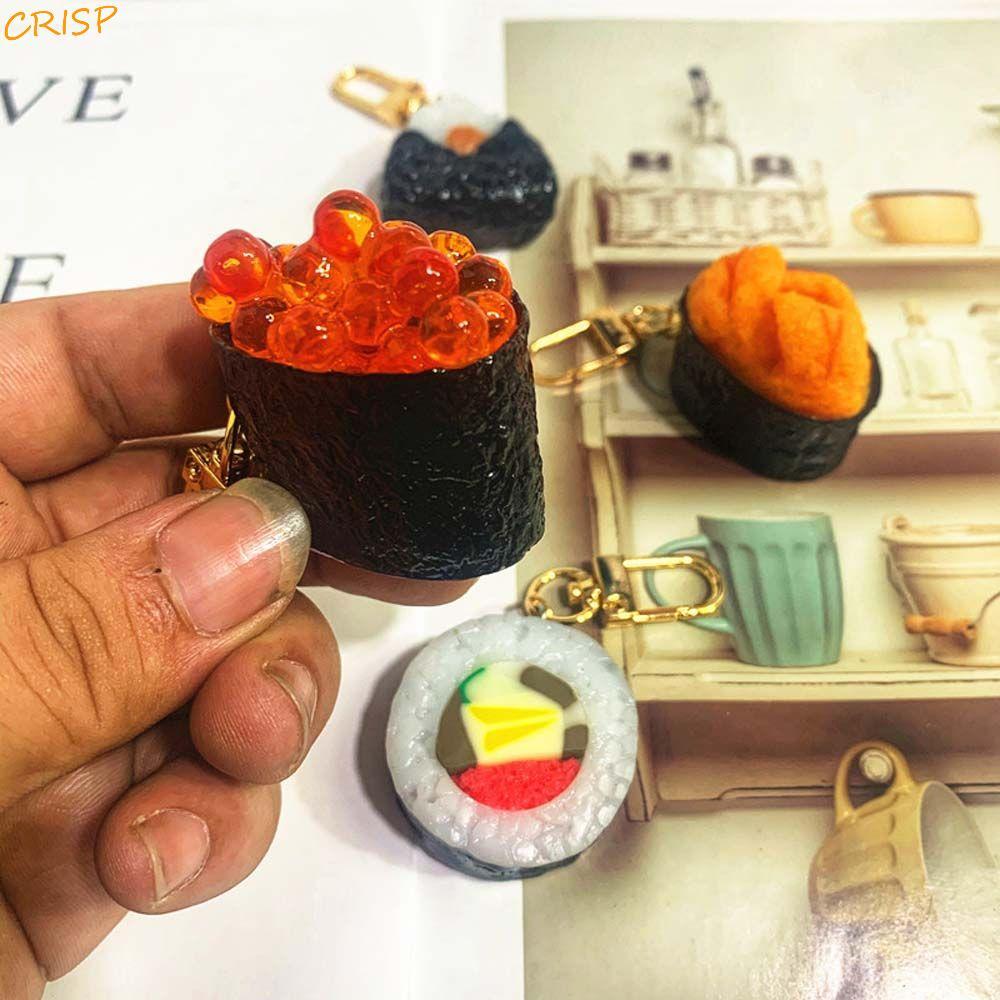 CRISP จําลองซูชิพวงกุญแจผู้หญิงผู้ชายญี่ปุ่นอาหารกระเป๋าอาหารจี้ซูชิ Sea Urchin ซูชิกระเป๋าจี้