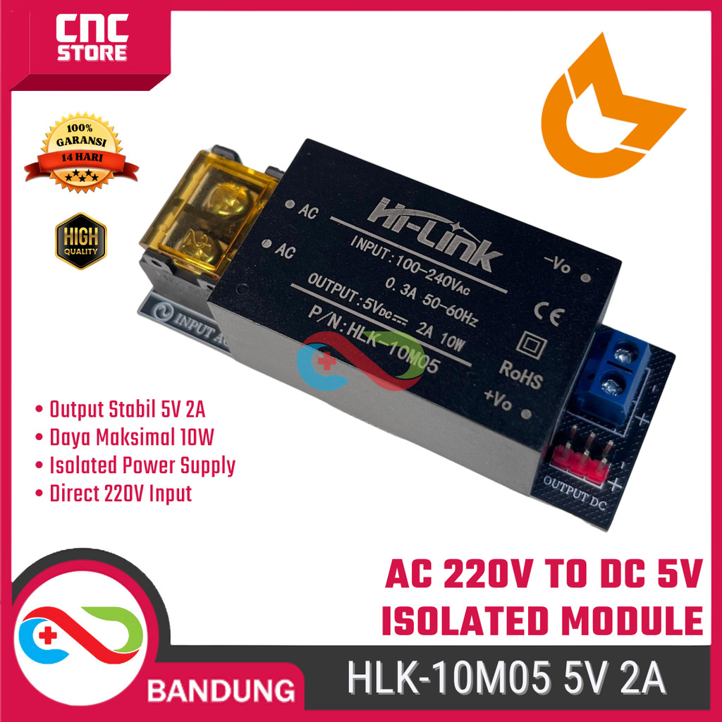 HLK-10M05 Hi-Link AC to DC 5V 2A 10W โมดูลจ่ายไฟแยก – ตัวแปลง PCB 220V ถึง 5V เสถียร